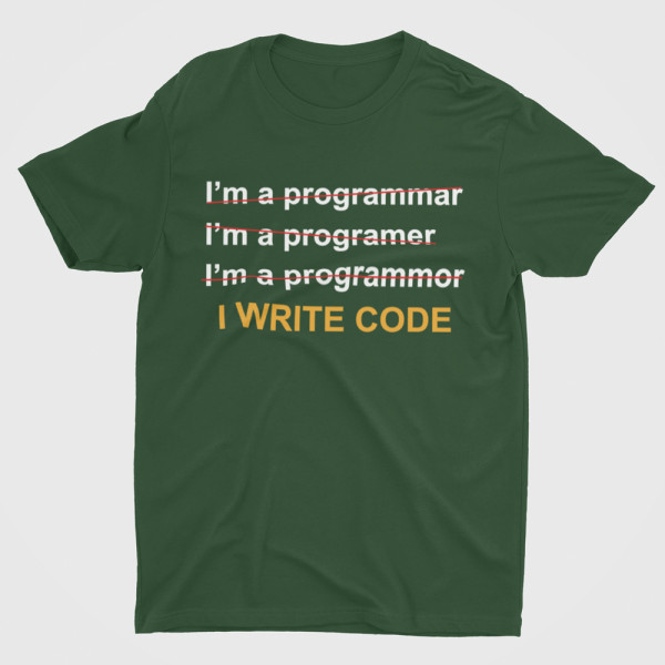 Marškinėliai "I write code"