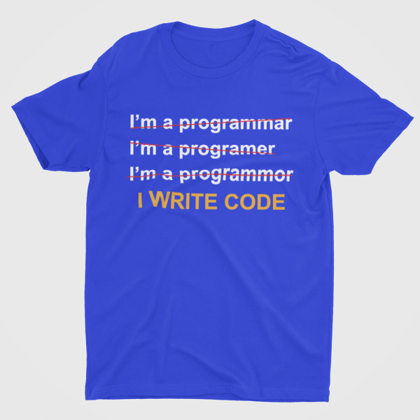Marškinėliai "I write code"
