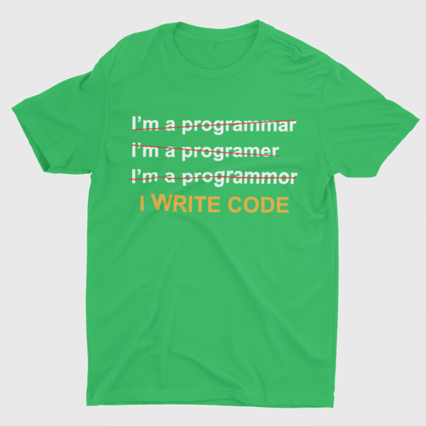 Marškinėliai "I write code"