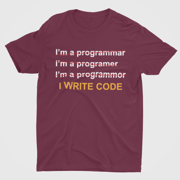 Marškinėliai "I write code"