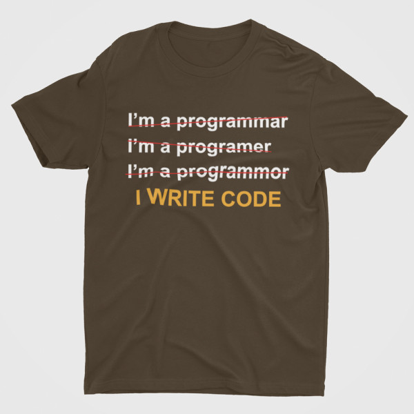 Marškinėliai "I write code"