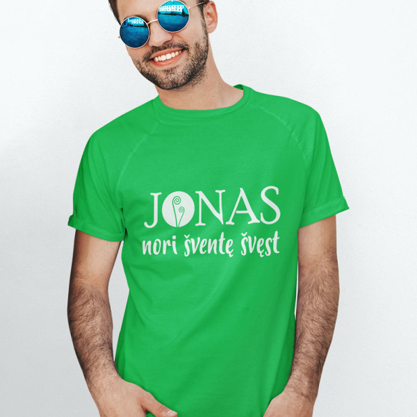 Marškinėliai "Jonas nori šventę švęst" Marškinėliai "Jonas nori šventę švęst"