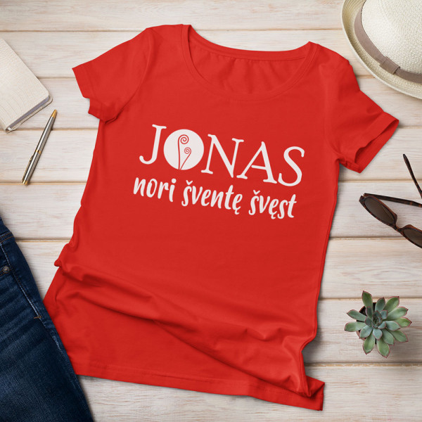 Marškinėliai "Jonas nori šventę švęst" Marškinėliai "Jonas nori šventę švęst"