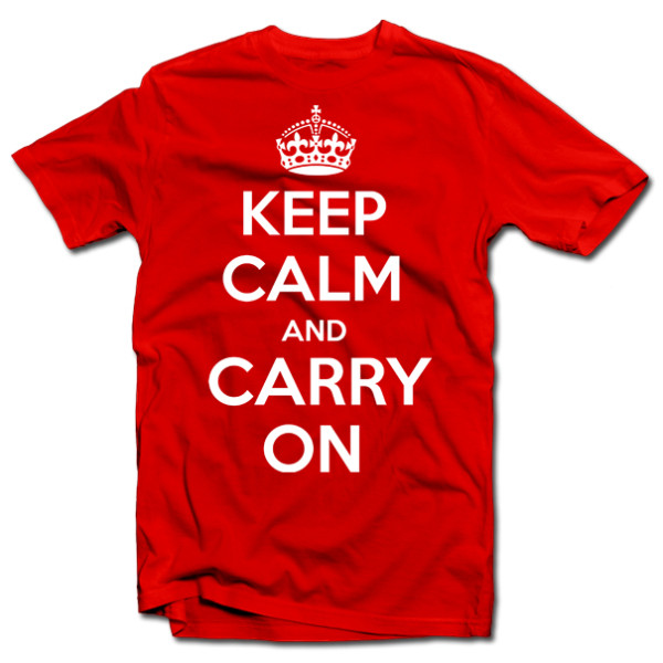 Marškinėliai "KEEP CALM AND CARRY ON" Marškinėliai "KEEP CALM AND CARRY ON"