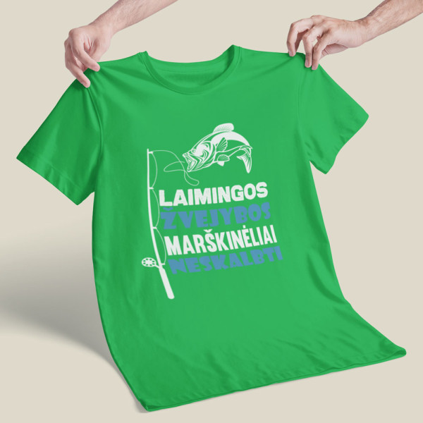 Marškinėliai "Laimingos žvejybos marškinėliai"