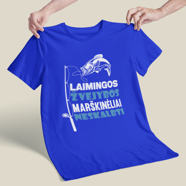 Marškinėliai "Laimingos žvejybos marškinėliai"