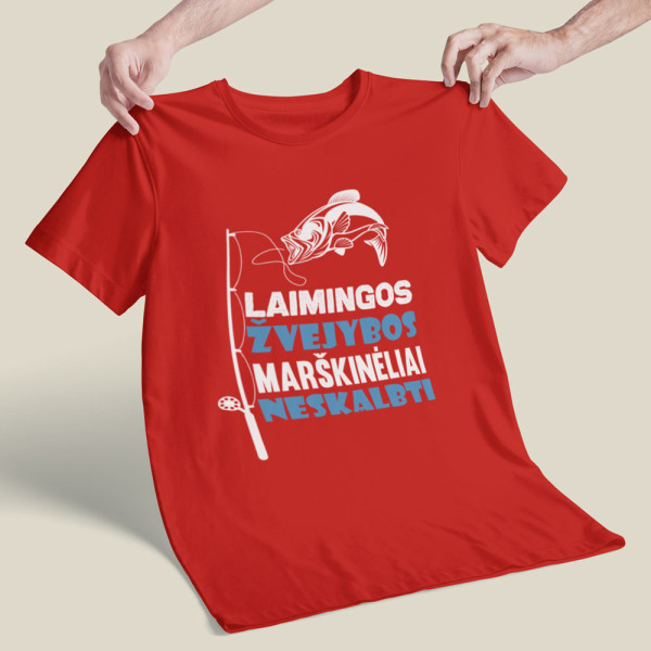 Marškinėliai "Laimingos žvejybos marškinėliai"
