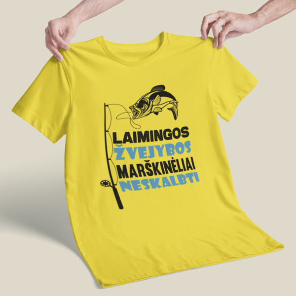 Marškinėliai "Laimingos žvejybos marškinėliai"
