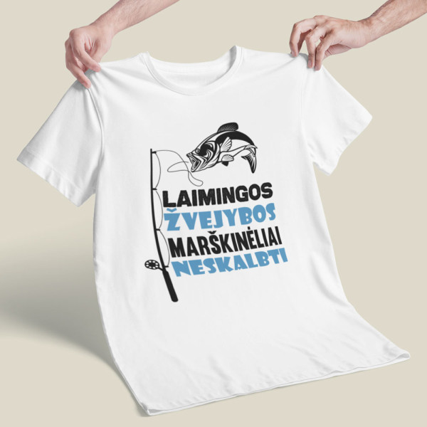 Marškinėliai "Laimingos žvejybos marškinėliai"