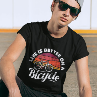 Marškinėliai "Life is better on a bicycle"