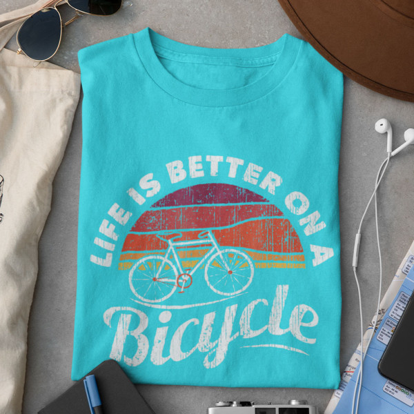 Marškinėliai "Life is better on a bicycle"