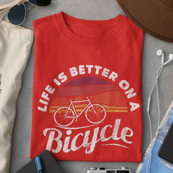 Marškinėliai "Life is better on a bicycle"