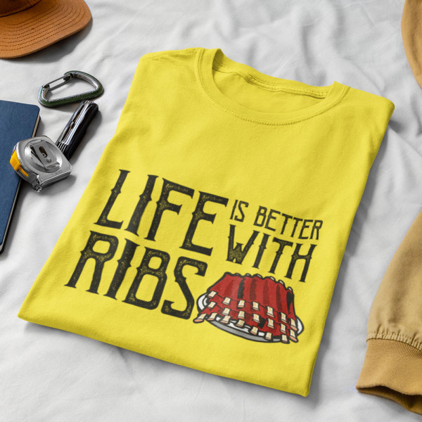 Marškinėliai "Life is better with ribs"