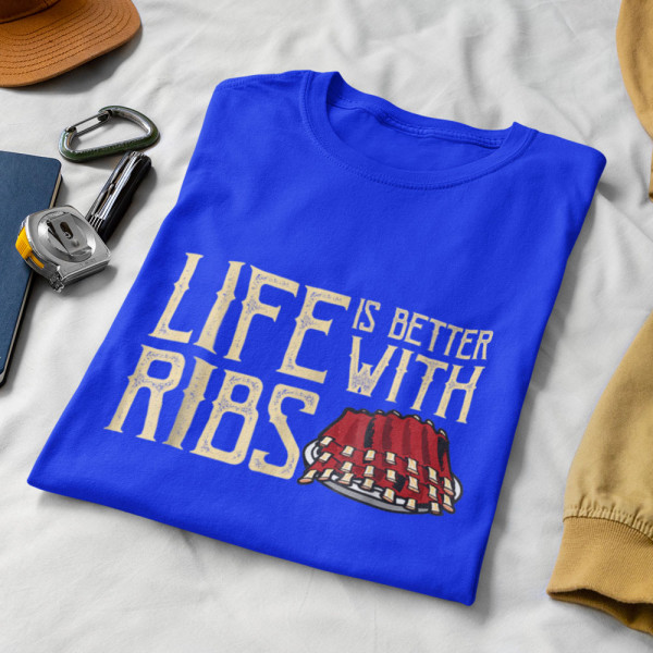 Marškinėliai "Life is better with ribs"