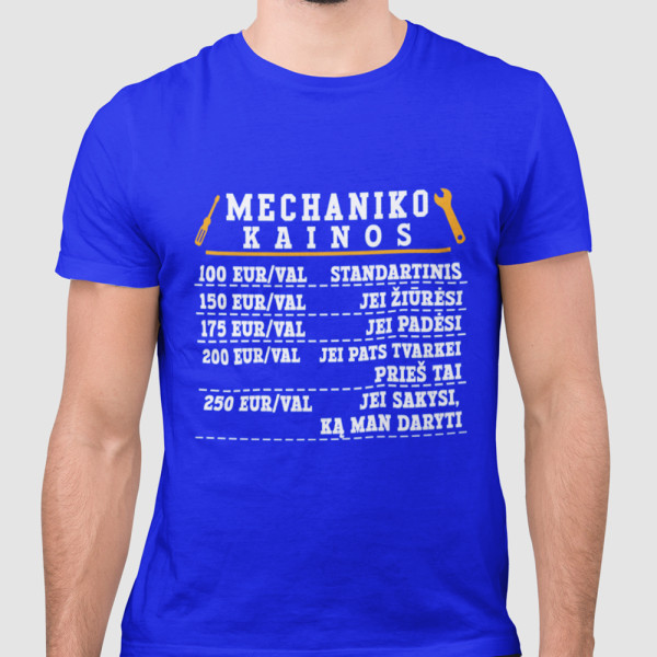 Marškinėliai "Mechaniko kainoraštis" Marškinėliai "Mechaniko kainoraštis"