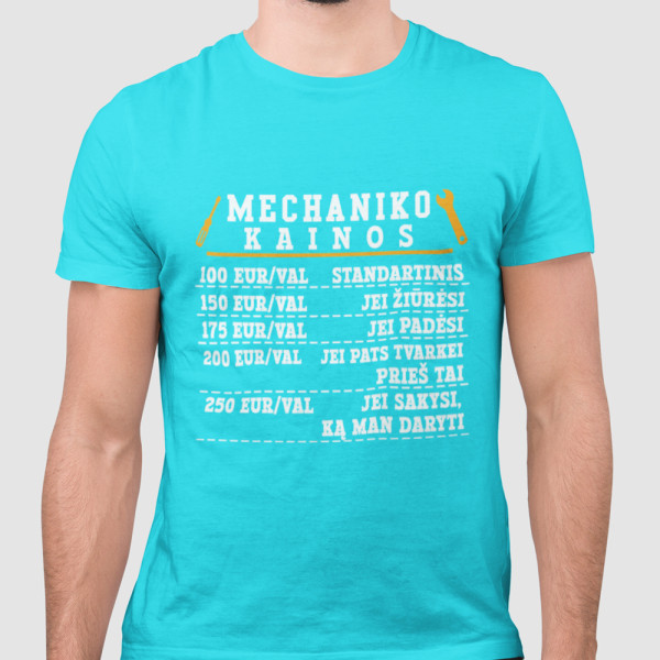 Marškinėliai "Mechaniko kainoraštis" Marškinėliai "Mechaniko kainoraštis"