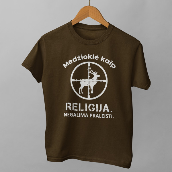 Marškinėliai "Medžioklė - tai religija"