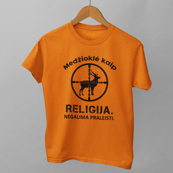 Marškinėliai "Medžioklė - tai religija"