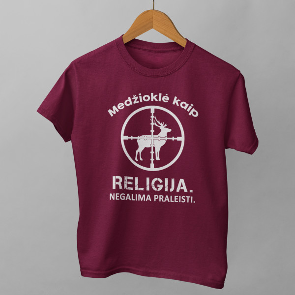 Marškinėliai "Medžioklė - tai religija"