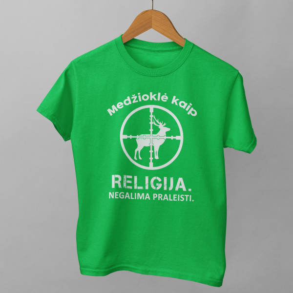 Marškinėliai "Medžioklė - tai religija"