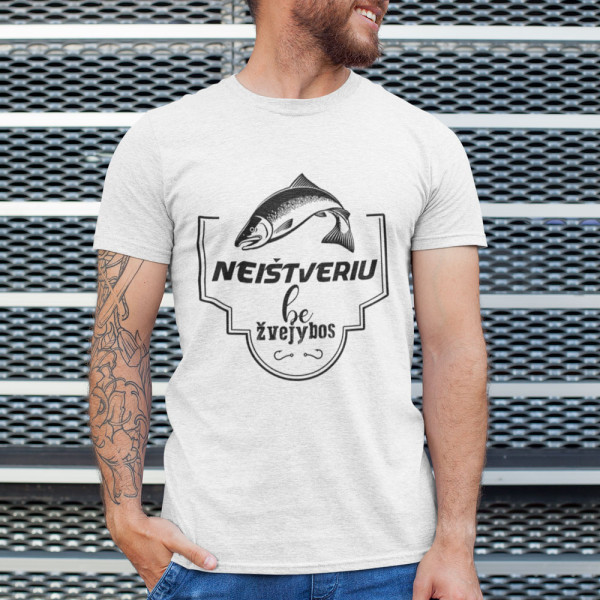 Marškinėliai "Neištveriu be žvejybos"