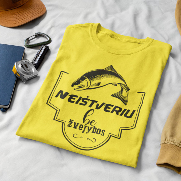Marškinėliai "Neištveriu be žvejybos"