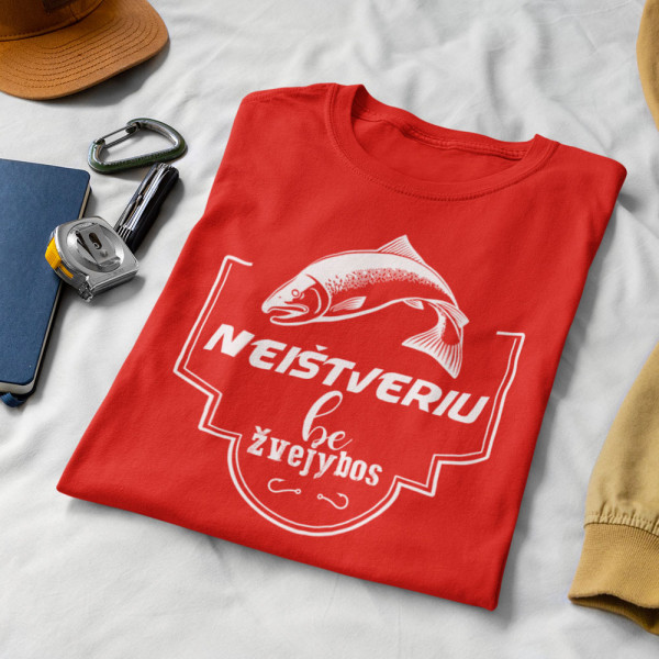 Marškinėliai "Neištveriu be žvejybos"