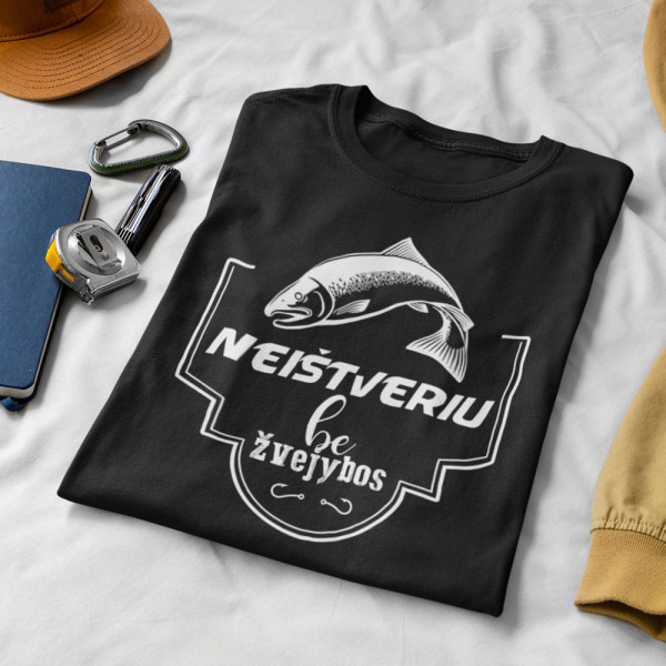 Marškinėliai "Neištveriu be žvejybos"