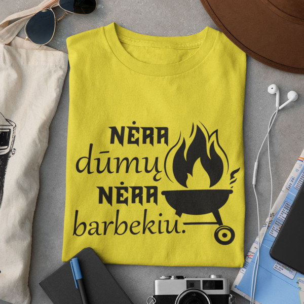 Marškinėliai "Nėra dūmų - nėra barbekiu"