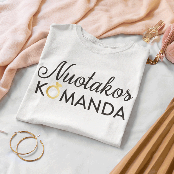 Moteriški marškinėliai "Nuotakos komanda"