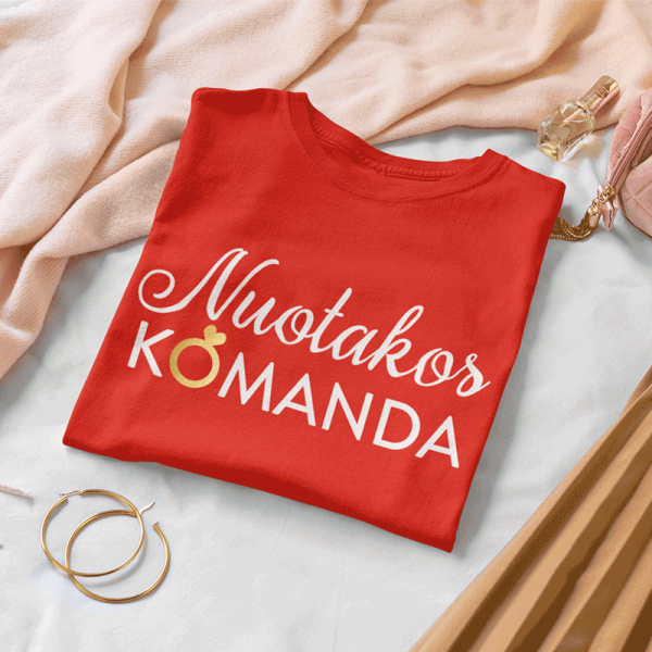 Moteriški marškinėliai "Nuotakos komanda"