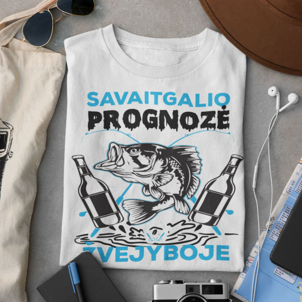 Marškinėliai "Savaitgalio prognozė žvejyboje" Marškinėliai "Savaitgalio prognozė žvejyboje"