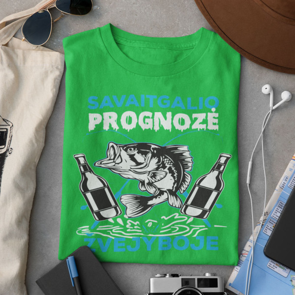 Marškinėliai "Savaitgalio prognozė žvejyboje" Marškinėliai "Savaitgalio prognozė žvejyboje"