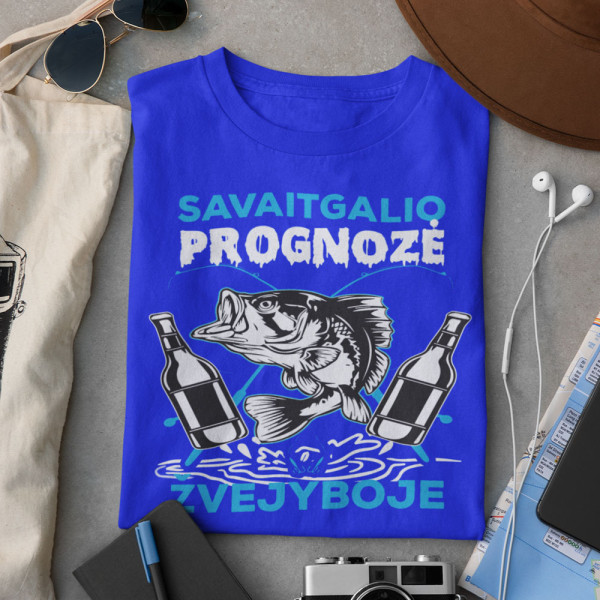 Marškinėliai "Savaitgalio prognozė žvejyboje" Marškinėliai "Savaitgalio prognozė žvejyboje"