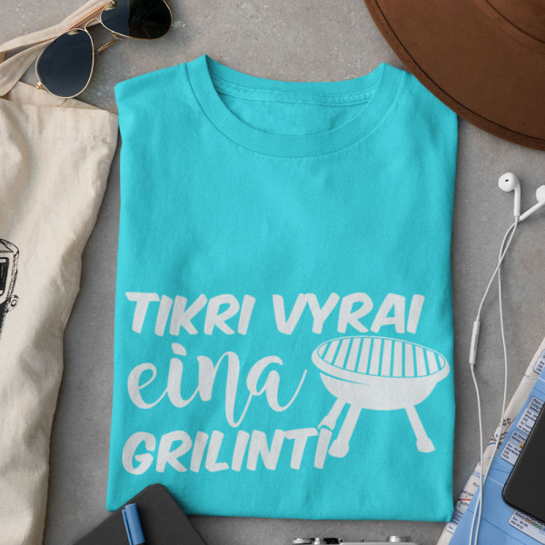 Marškinėliai "Tikri vyrai eina grilinti"