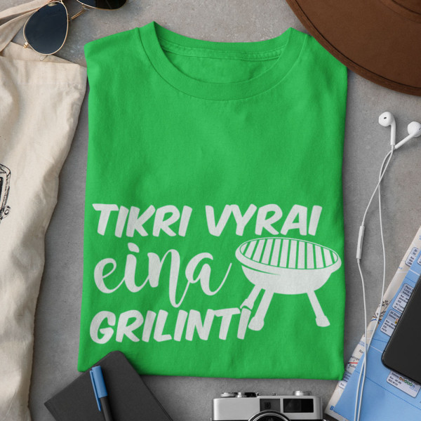 Marškinėliai "Tikri vyrai eina grilinti"