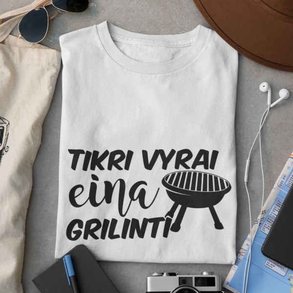 Marškinėliai "Tikri vyrai eina grilinti"