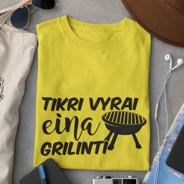 Marškinėliai "Tikri vyrai eina grilinti"
