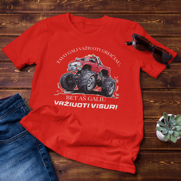 Marškinėliai "Važiuoju visur"