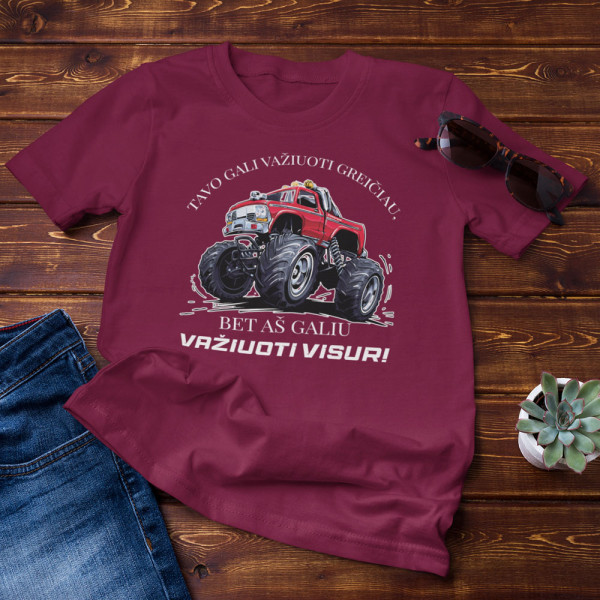 Marškinėliai "Važiuoju visur"
