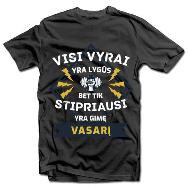 Marškinėliai "Visi vyrai lygūs" su Jūsų pasirinktu mėnesiu