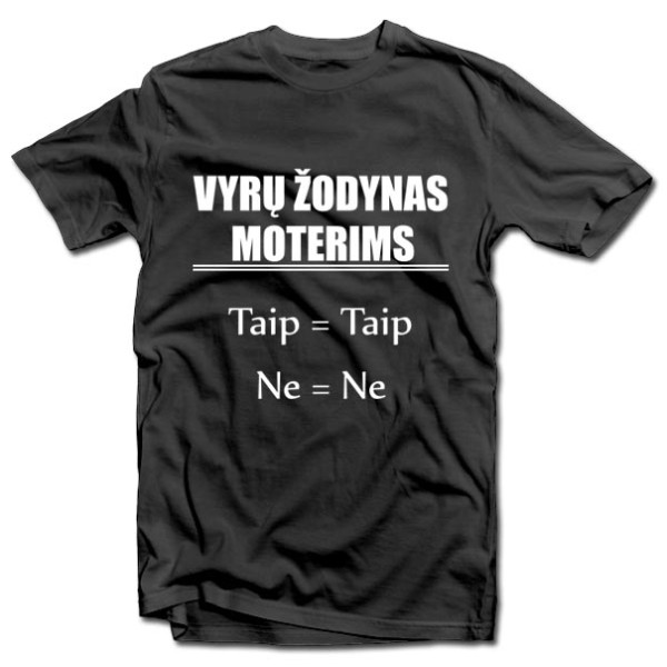 Marškinėliai "Vyrų žodynas moterims" Marškinėliai "Vyrų žodynas moterims"