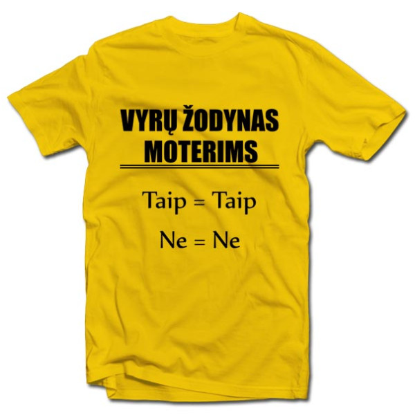 Marškinėliai "Vyrų žodynas moterims" Marškinėliai "Vyrų žodynas moterims"