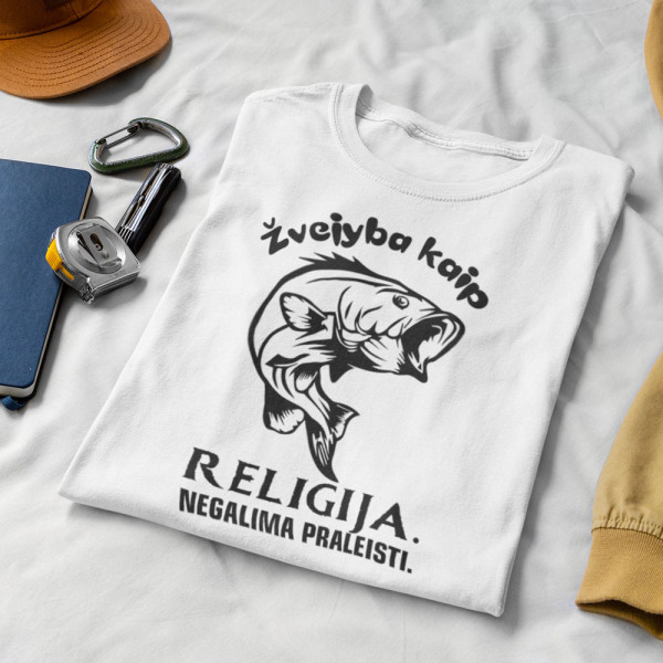Marškinėliai "Žvejyba kaip religija"