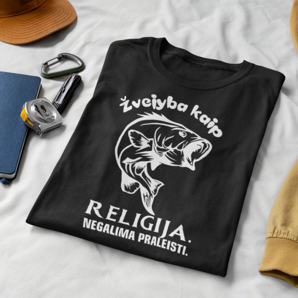 Marškinėliai "Žvejyba kaip religija"