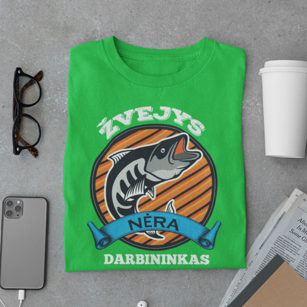 Marškinėliai "Žvejys nėra darbininkas"