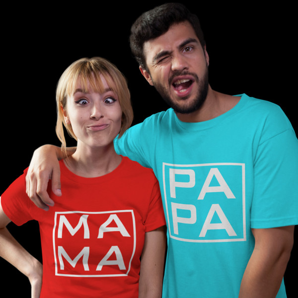 Marškinėlių komplektas "MAMA and PAPA" Marškinėlių komplektas "MAMA and PAPA"