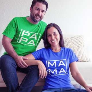 Marškinėlių komplektas "MAMA and PAPA"