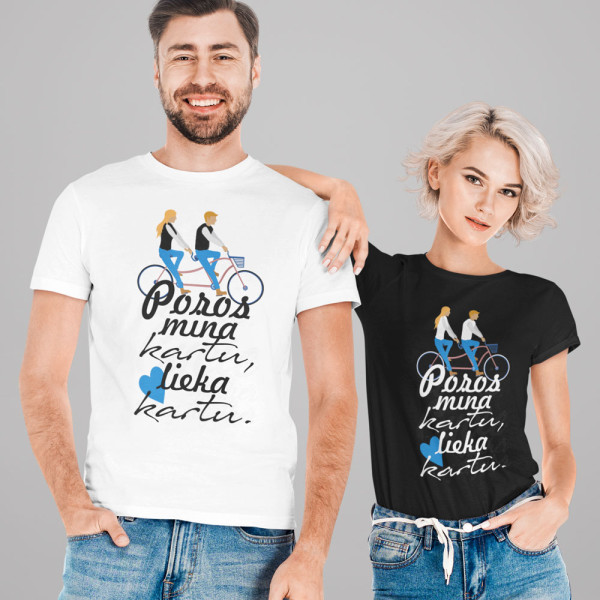 Marškinėlių komplektas "Poros mina kartu, lieka kartu"