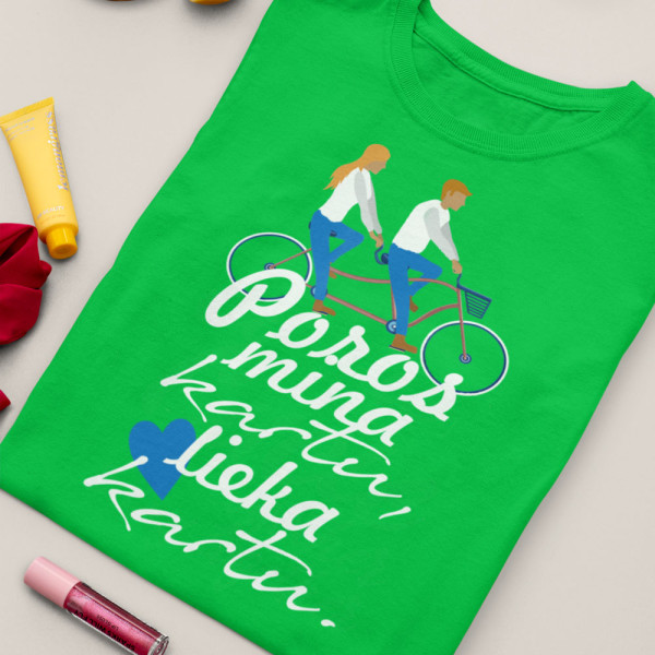 Marškinėlių komplektas "Poros mina kartu, lieka kartu"